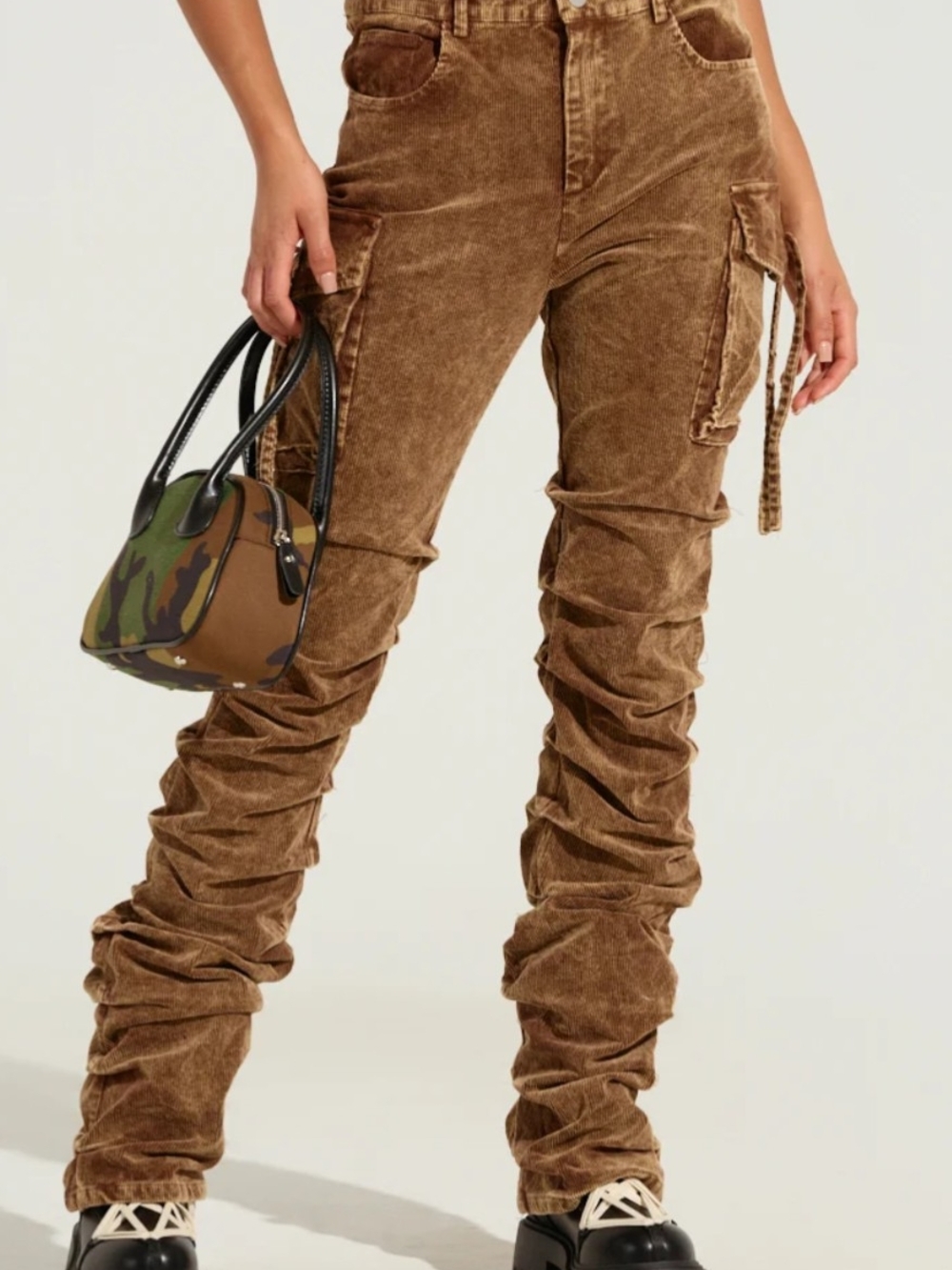 Corduroy Cargo Pants in Brown AKIRA WOMEN'S NWOT SIZE MEDIUM